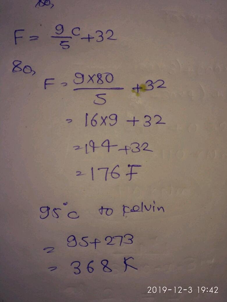 80 Degrees Celsius to Fahrenheit